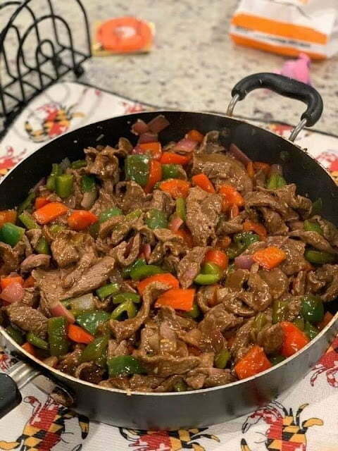 SLOW COOKER PEPPER STEAK,