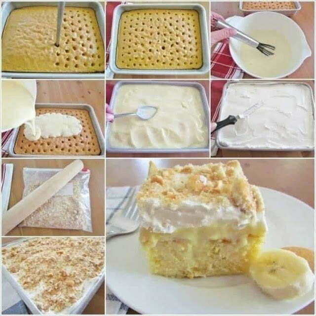 Banana pudding lush cake