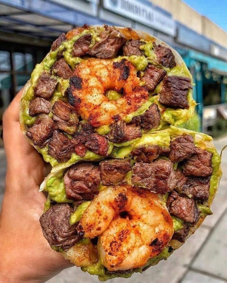 Surf and turf burritos